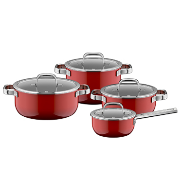WMF 퓨전테크 오로라 프로 패션 레드 4종 냄비 세트 